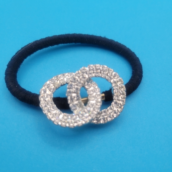 Rhinestone Pony Tail Band Formal Dance Equestrian - Picture 1 of 3